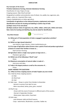 AGRICULTURE Key Concepts of the lesson