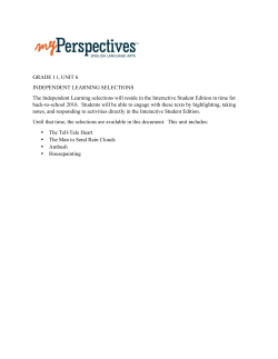 GRADE 11, UNIT 6 INDEPENDENT LEARNING