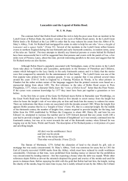 Lancashire and the Legend of Robin Hood