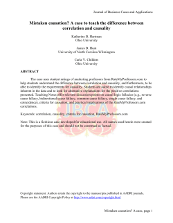 Mistaken causation? A case to teach the difference between