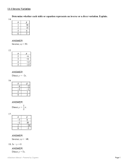 Determine whether each table or equation represents an inverse or