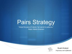 Pairs Strategy - Quant Analyst