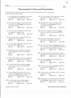 Punctuation: Colons and Semicolons