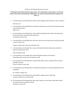 Leib Lejzon is the main character`s given name. He