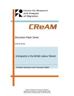 Immigrants in the British Labour Market