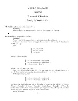 MA261#A Calculus III 2006 Fall Homework 4 Solutions Due 9/29