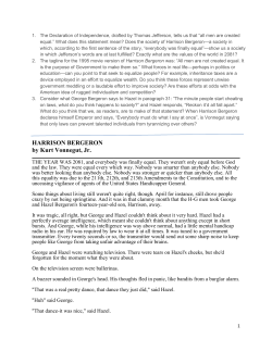 HARRISON BERGERON by Kurt Vonnegut, Jr.