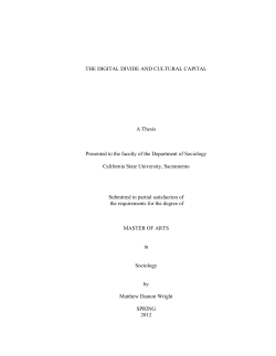 THE DIGITAL DIVIDE AND CULTURAL CAPITAL A Thesis