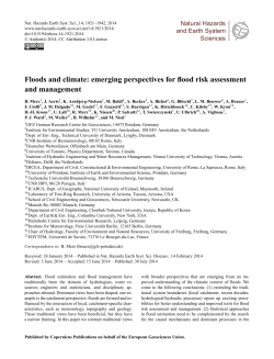 Floods and climate: emerging perspectives for flood risk