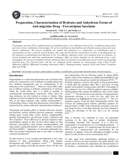 Preparation, Characterization of Hydrates and Anhydrous Forms of