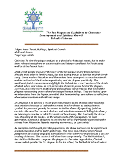 The Ten Plagues as Guidelines to Character