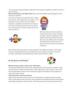 So why focus on math facts?