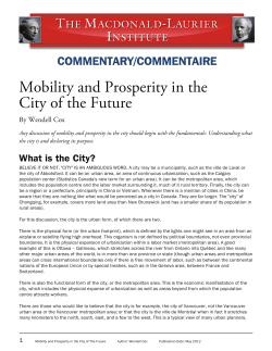Mobility and Prosperity in the City of the Future - Macdonald