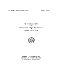 tender document for 6000 meters large dia drilling khetri copper