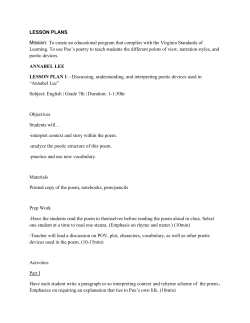 LESSON PLANS Mission: To create an educational program that