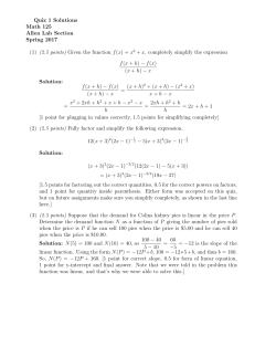 Quiz 1 Solutions Math 125 Allen Lab Section Spring 2017 (1) (2.5