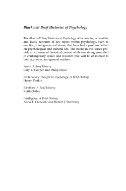 Blackwell Brief Histories of Psychology