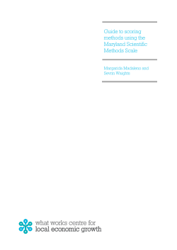 Guide to scoring methods using the Maryland Scientific Methods Scale