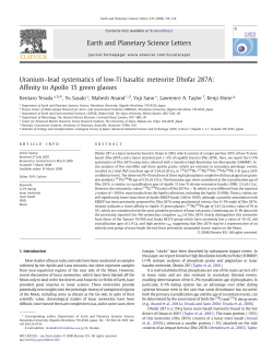 Uranium&ndash;lead systematics of low-Ti basaltic meteorite Dhofar 287A