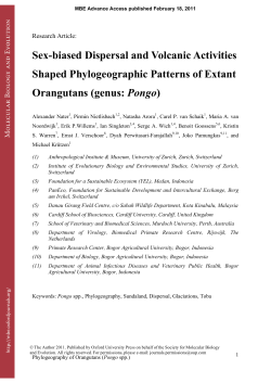Nater et al. 2011 (DNA_Pongo) - Sumatran Orangutan Conservation