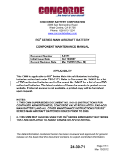 rg series main aircraft battery component