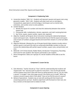 Direct Instruction Lesson Plan: Squares and Square Roots