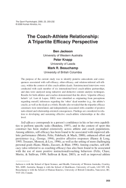The Coach-Athlete Relationship: A Tripartite Efficacy Perspective