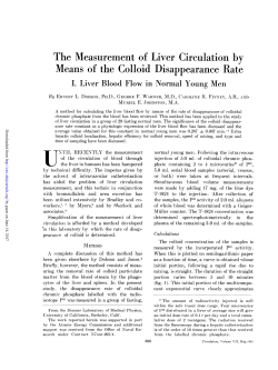 The Measurement of Liver Circulation by I. Liver Blood Flow in