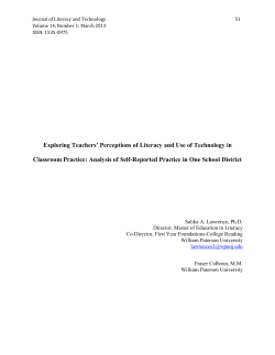 Exploring Teachers` Perceptions of Literacy and Use of Technology