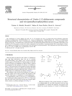 Structural characteristics of 2-halo-1,3,2-dithiarsenic - X-Ray