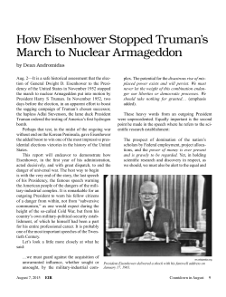 How Eisenhower Stopped Truman`s March to Nuclear Armageddon
