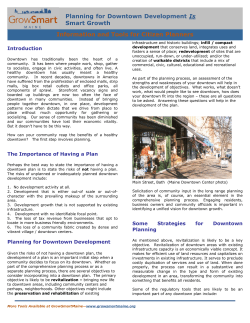 Planning for Downtown Development Is Smart Growth Information
