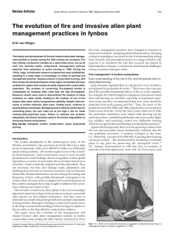 The evolution of fire and invasive alien plant management practices