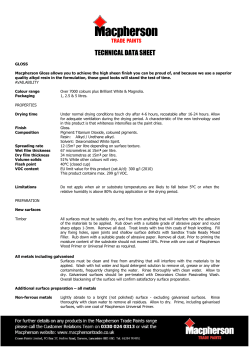 Product Data Sheet - Macpherson Trade Paints