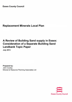 A Review of Building Sand Supply in Essex