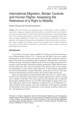 International Migration, Border Controls and Human Rights