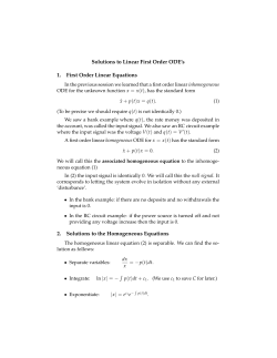 Solutions to Linear First Order ODE`s