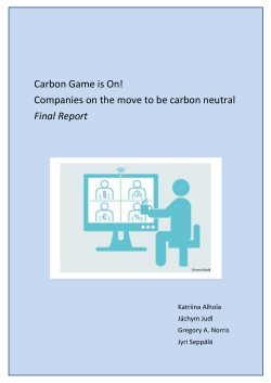 Carbon Game is On! Companies on the move to be carbon neutral