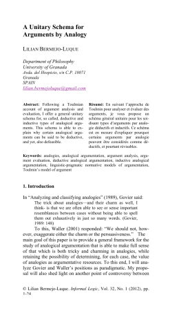 A Unitary Schema for Arguments by Analogy