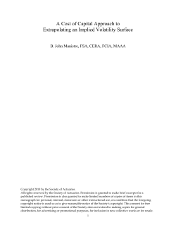 A Cost of Capital Approach to Extrapolating an Implied Volatility