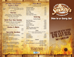 Dine In or Carry Out - Smokey`s Wood Pit BBQ