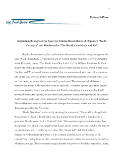 "God`s Grandeur" and Wordsworth`s