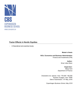 Factor Effects in Nordic Equities