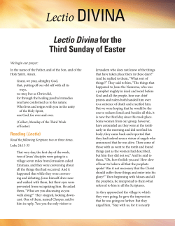 Lectio Divina for the Third Sunday of Easter