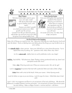 Summer Activities to Foster Literacy Skills