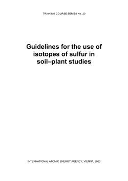 Guidelines for the use of isotopes of sulfur in soil
