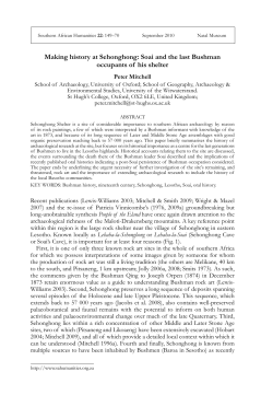 Making history at Sehonghong: Soai and the last Bushman