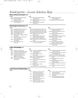 Kindergarten &ndash; Lesson Selection Map