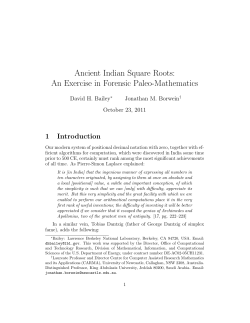 Ancient Indian Square Roots