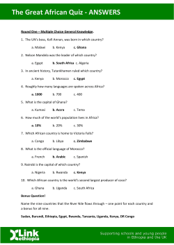 The Great African Quiz - ANSWERS